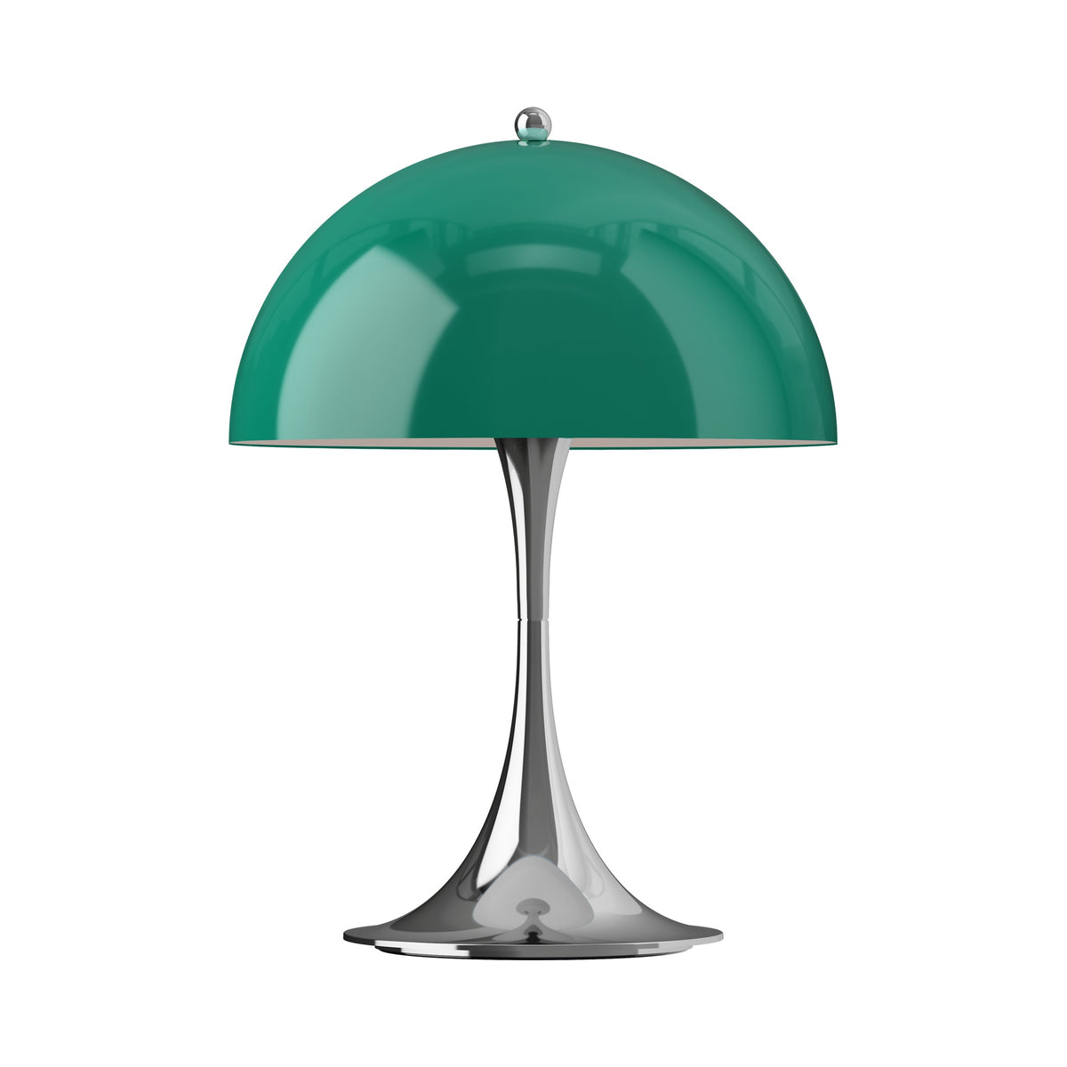 Panthella 250 Portable Lamp in Original Opal Green, centered on white.