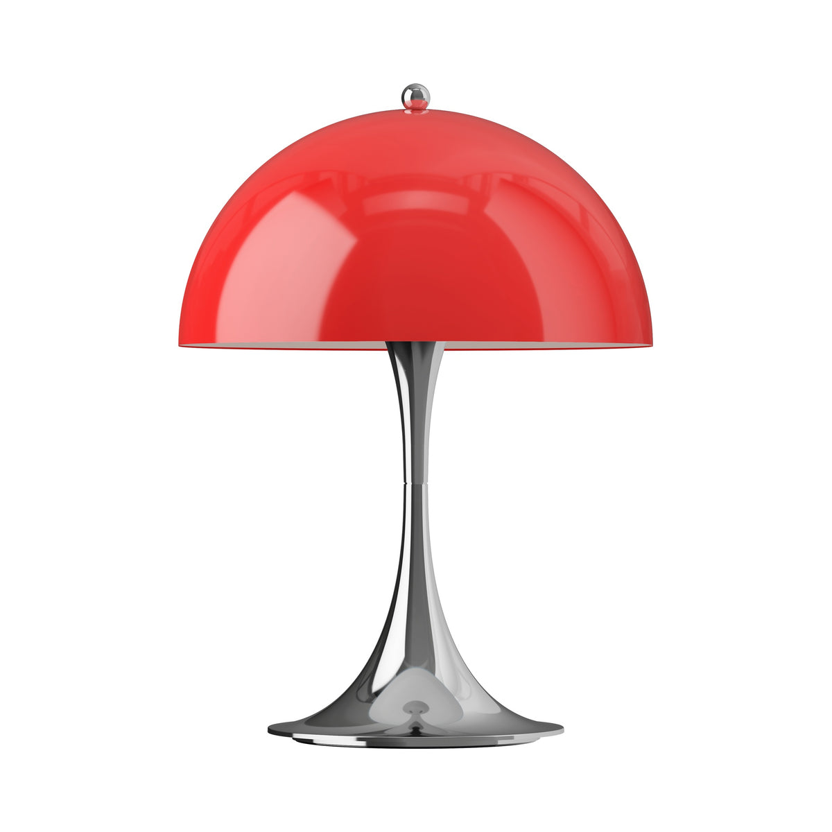 Panthella 250 Portable Lamp in Original Opal Red, centered on white.