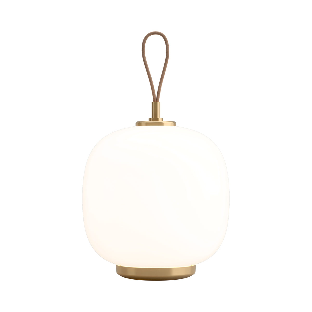 White Opal VL45 Portable Lamp at full brightness, on a white background.