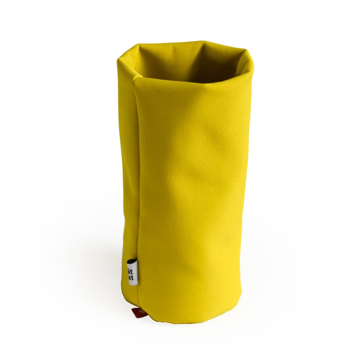Yellow Tat-Tat Sacco weighted storage pouch for glasses and desk accessories
