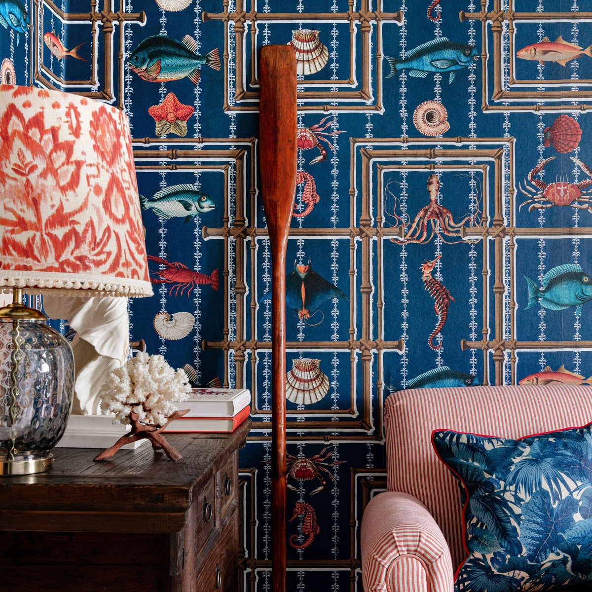 Underwater Life wallpaper by MINDTHEGAP — room setting showing the wallpaper