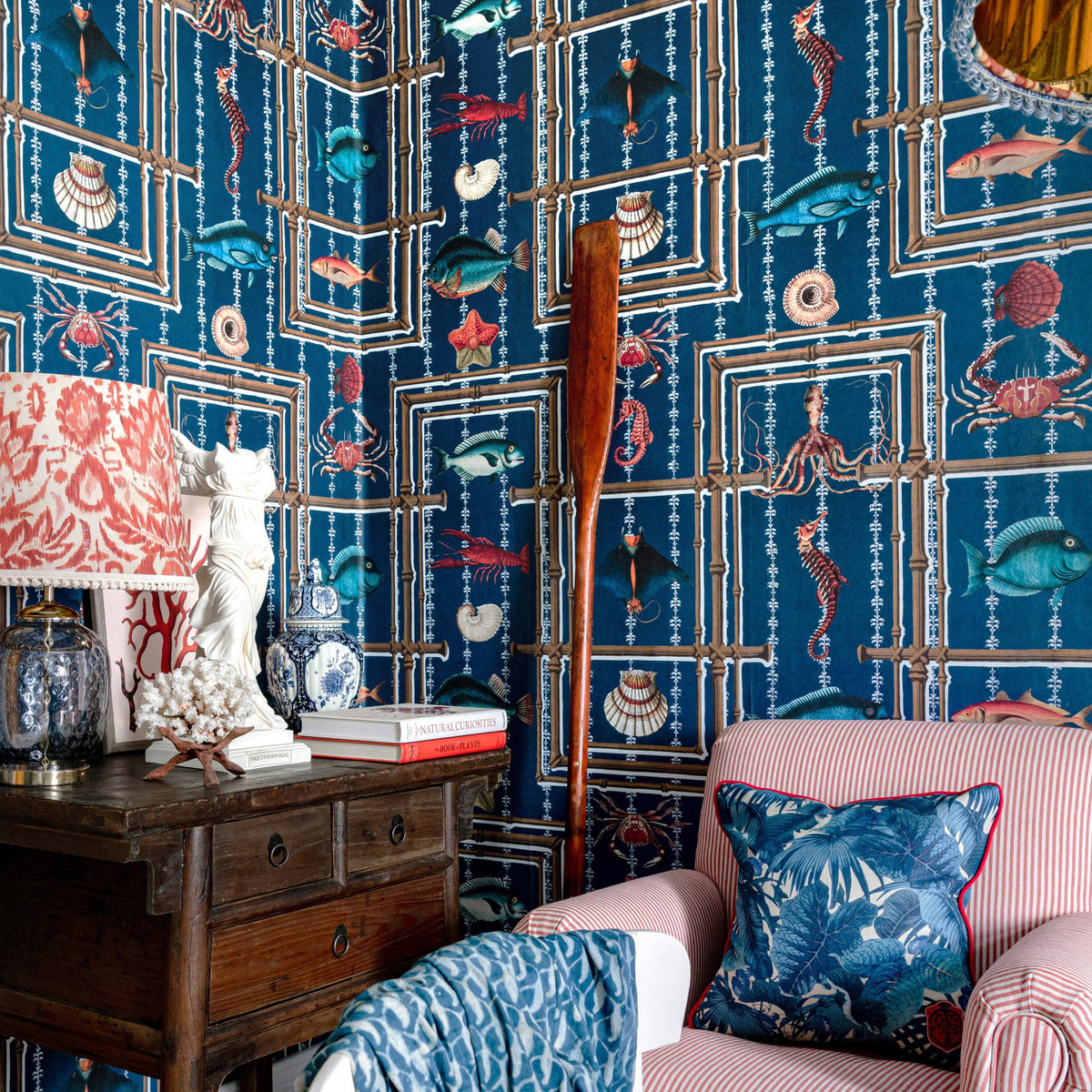 Underwater Life wallpaper by MINDTHEGAP — room setting showing the wallpaper