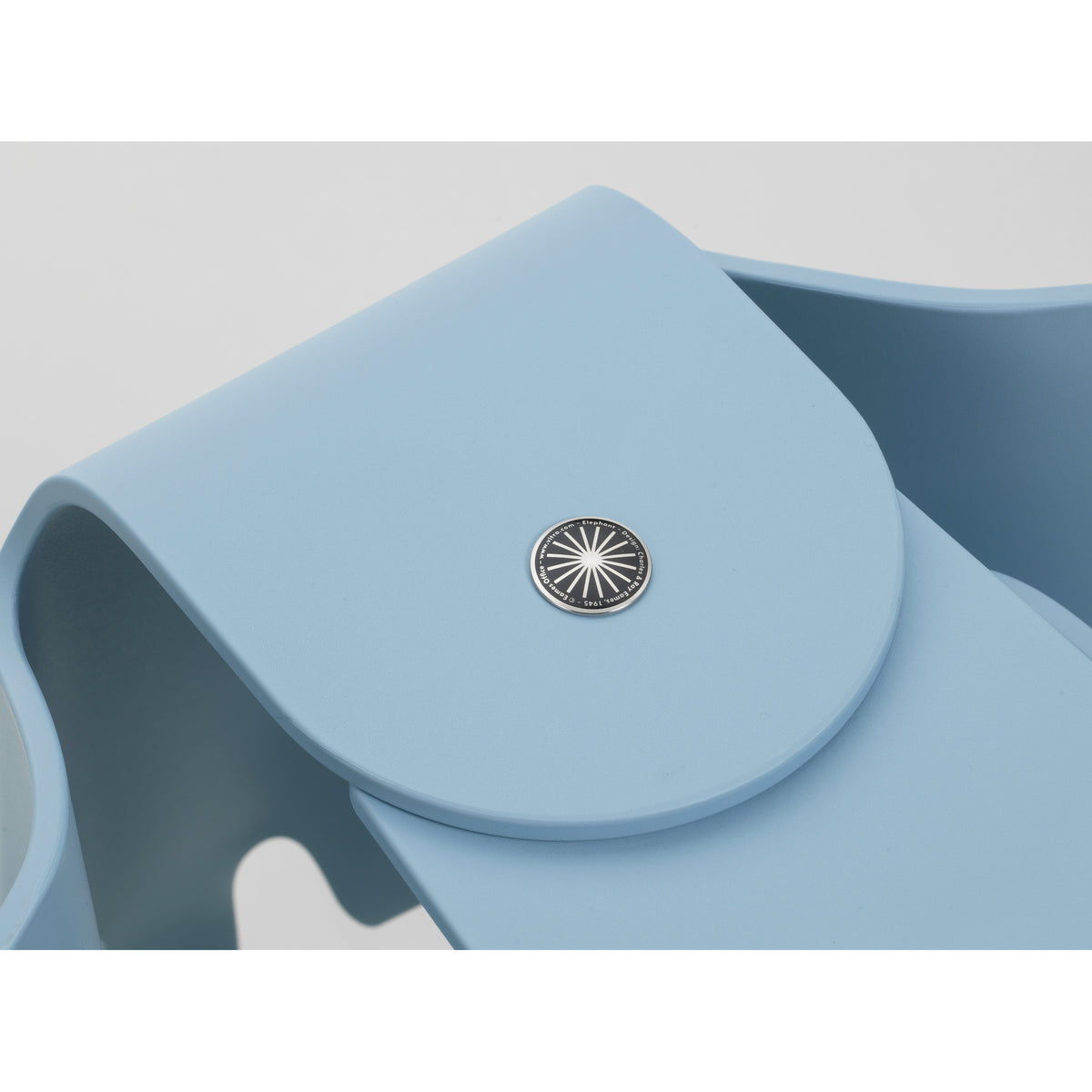 Sky blue Eames Elephant RE, ear and fastening detail