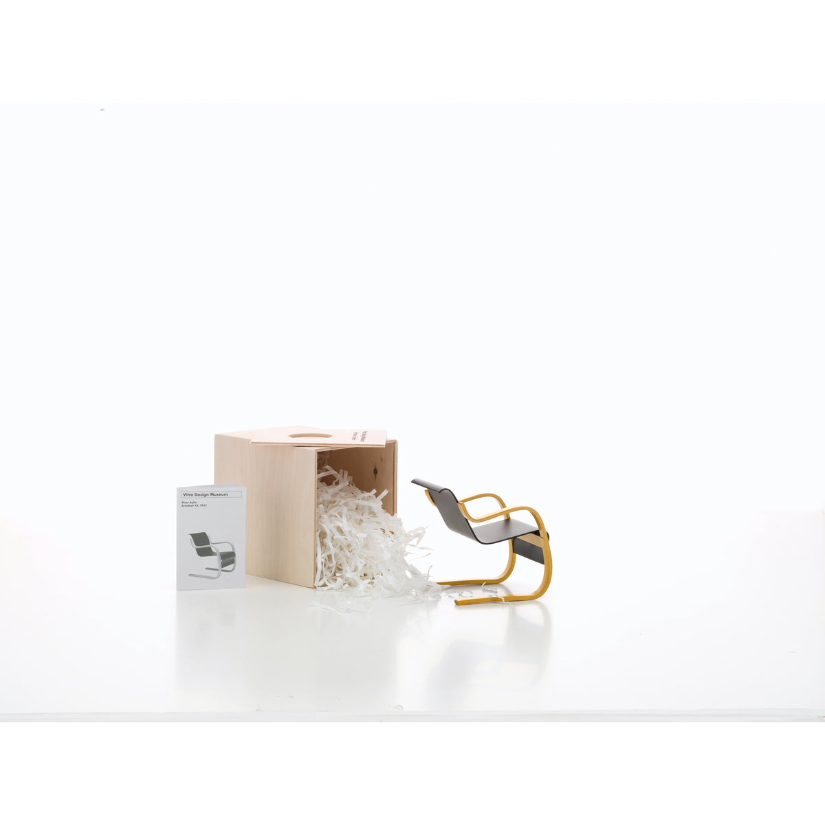 Vitra Miniature Armchair No. 42 by Alvar Aalto, collector’s model with its wooden presentation box