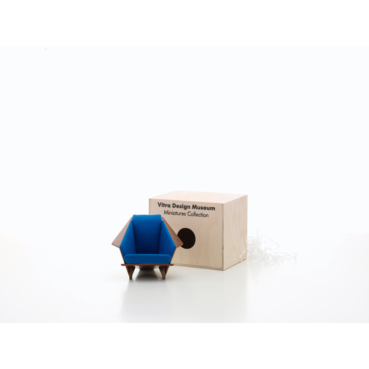 Miniature Taliesin West Chair by Frank Lloyd Wright for Vitra, 1:6-scale collectible model shown with its presentation box