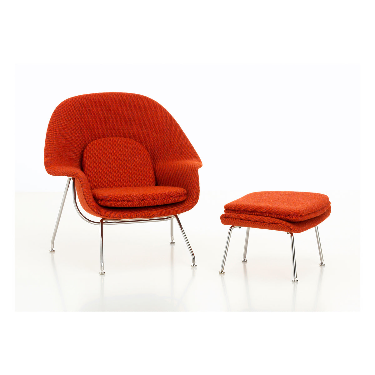 Miniature Womb Chair + Ottoman by Saarinen for Vitra, front view
