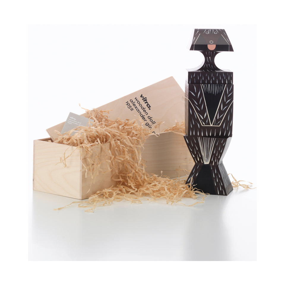 Wooden Doll Dog Large by Alexander Girard for Vitra, packaging view
