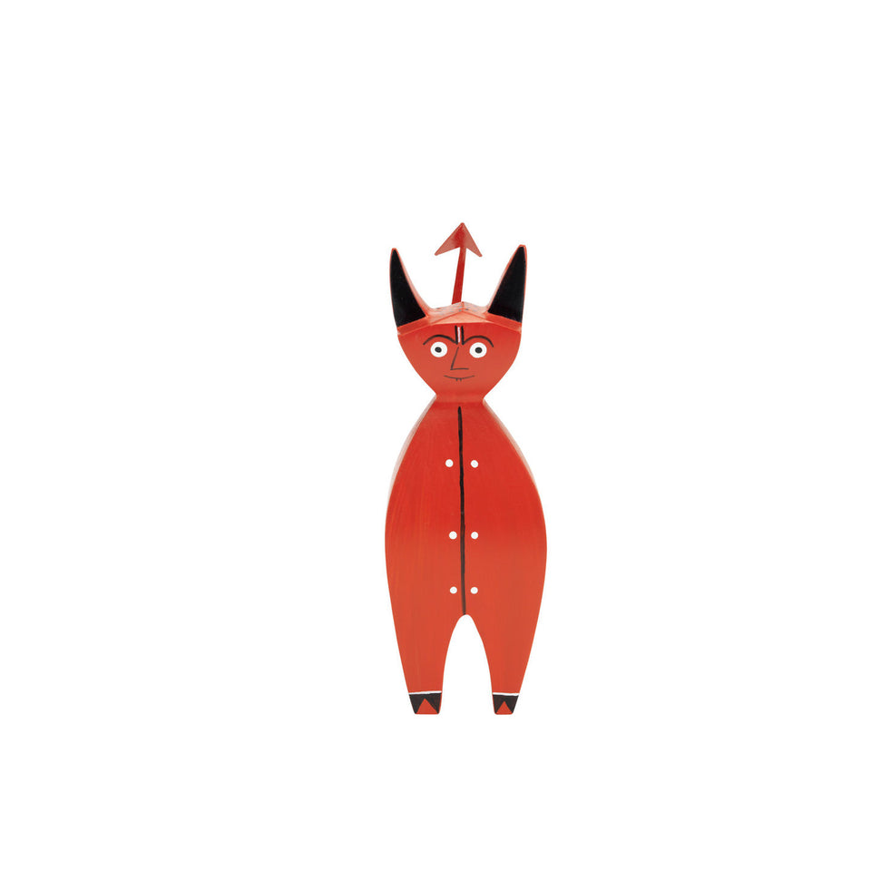 Vitra Wooden Doll Little Devil by Alexander Girard in red, front view