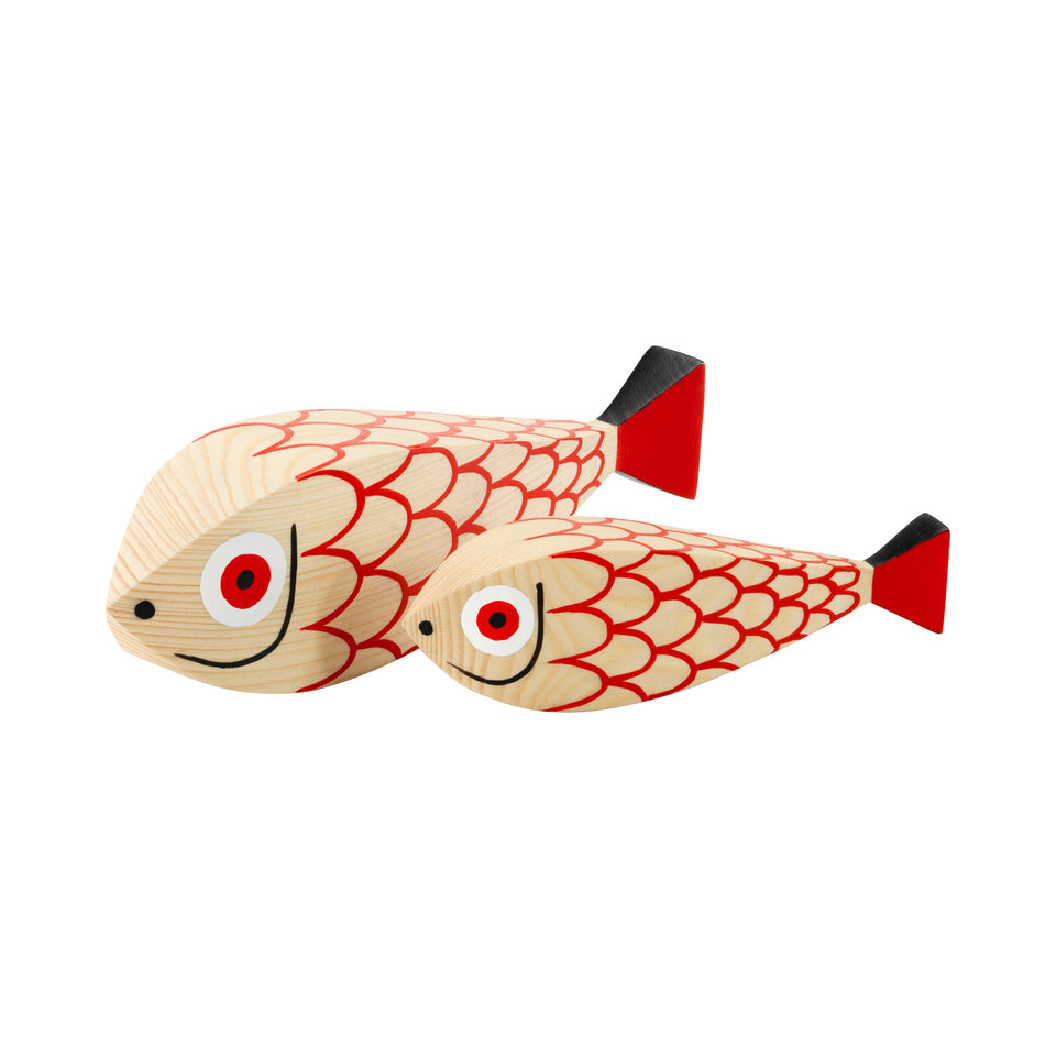 Wooden Dolls Mother Fish & Child by Alexander Girard for Vitra, front view