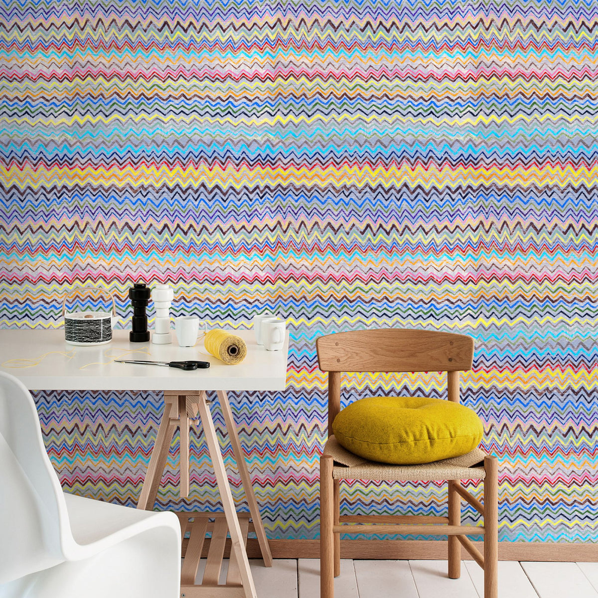 Zig Zag wallpaper by MINDTHEGAP — room setting