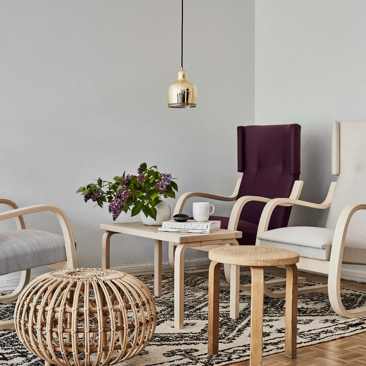 Bench 153A 153B by Alvar Aalto for Artek