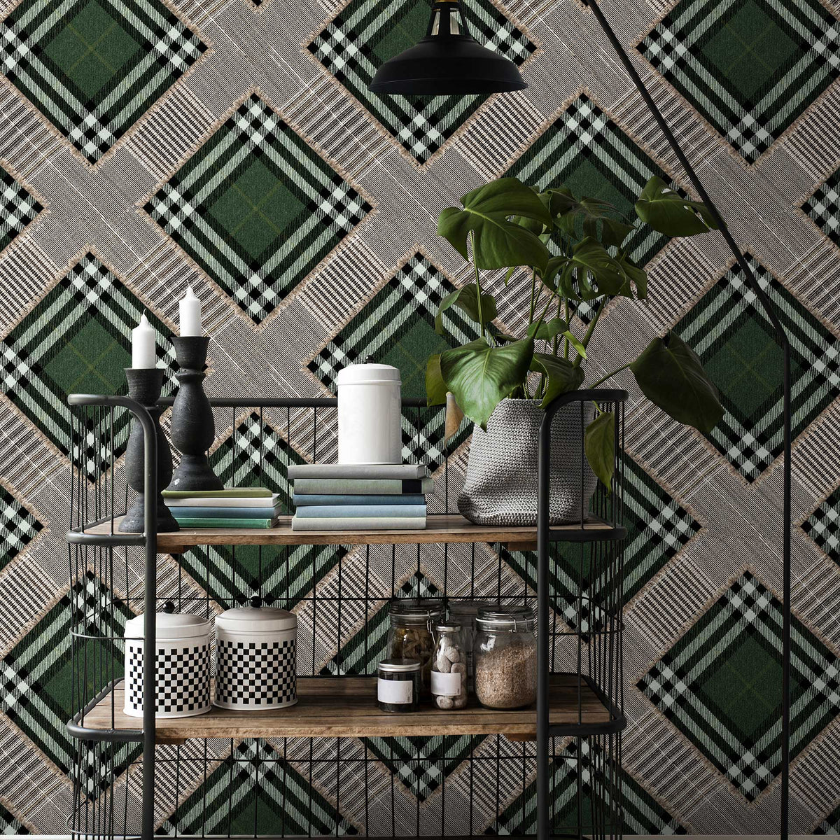 Checkered Patchwork Wallpaper by MINDTHEGAP