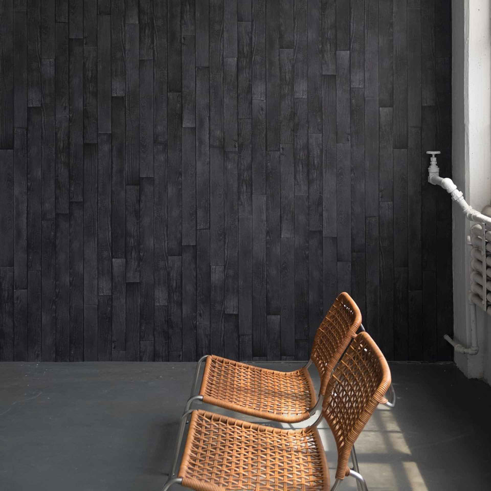 Charred Cedar Removable Wallpaper by Flavor Paper