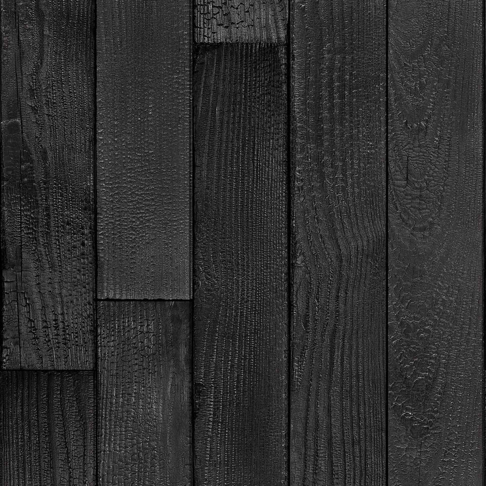 Charred Cedar Removable Wallpaper by Flavor Paper