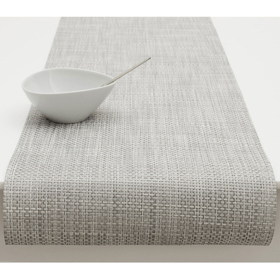 White/Silver Basketweave Placemats & Runner by Chilewich
