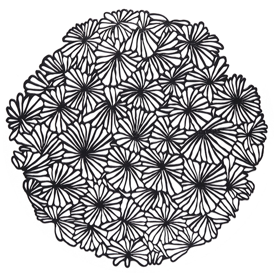 Black Pressed Daisy Placemat by Chilewich
