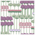 Allium in Mulberry, Blush & Lilac on White Wallpaper by Cole & Son