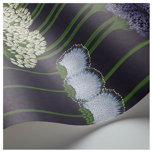 Allium in Mulberry & Heather on Violet Wallpaper by Cole & Son
