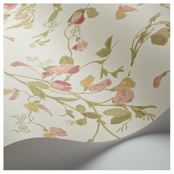 Sweet Pea in Blush & Olive on Cream Wallpaper by Cole & Son
