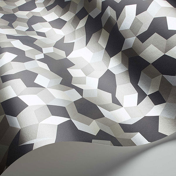 Ingot in Charcoal & Silver Wallpaper by Cole & Son