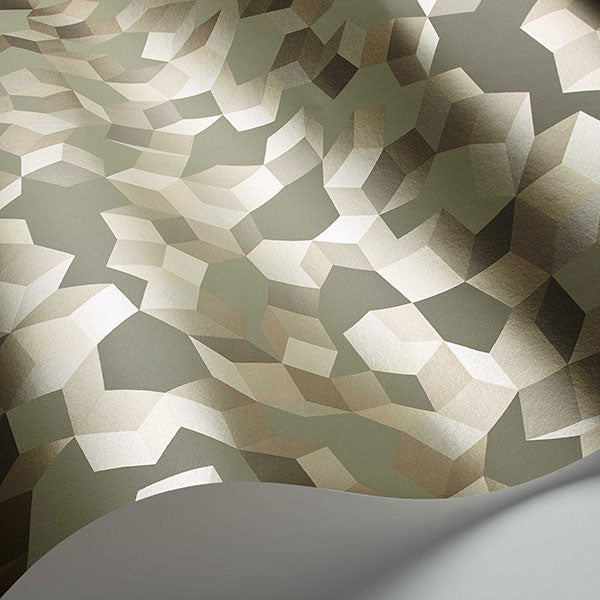Ingot in Olive & Gilver Wallpaper by Cole & Son