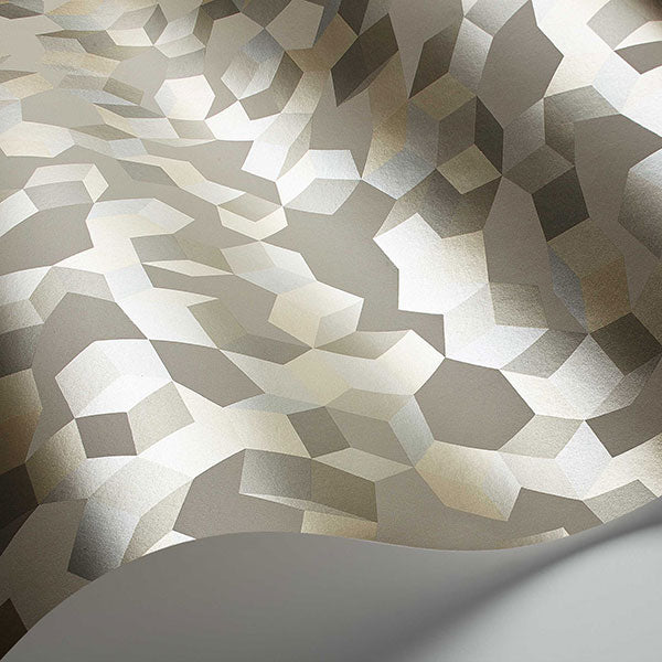 Ingot in Stone & Gilver Wallpaper by Cole & Son