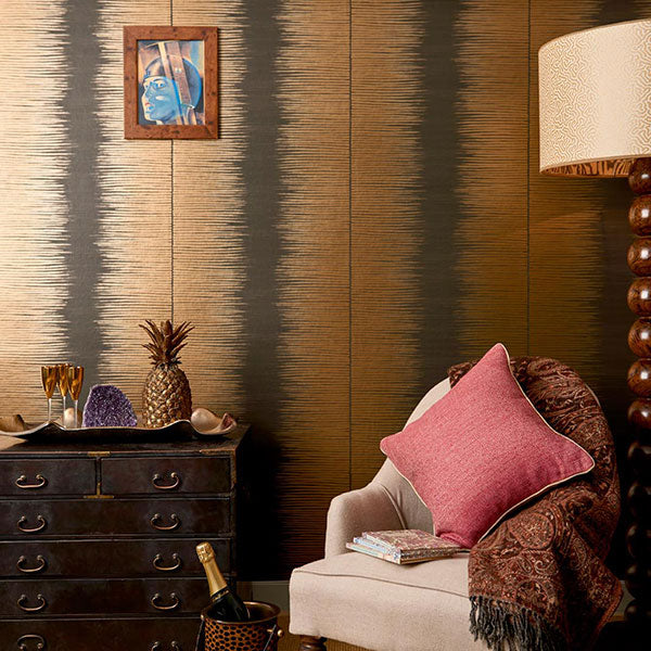 Plume in Chocolate & Gilver Wallpaper by Cole & Son