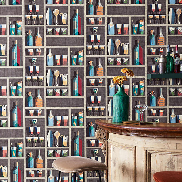 Fornasetti Cocktails - Multi Wallpaper by Cole & Son