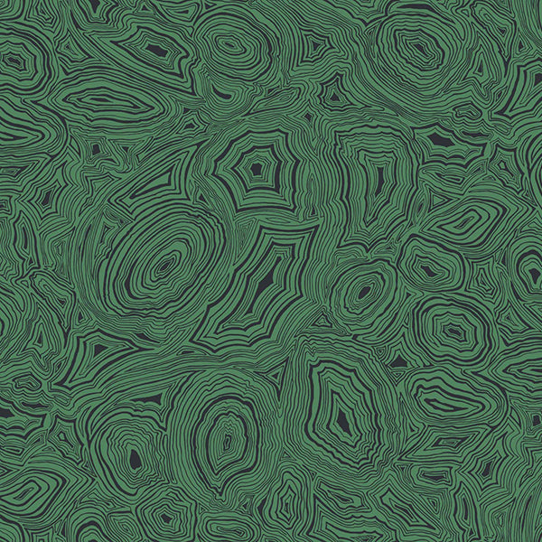 Fornasetti Malachite - Emerald / Black Wallpaper by Cole & Son