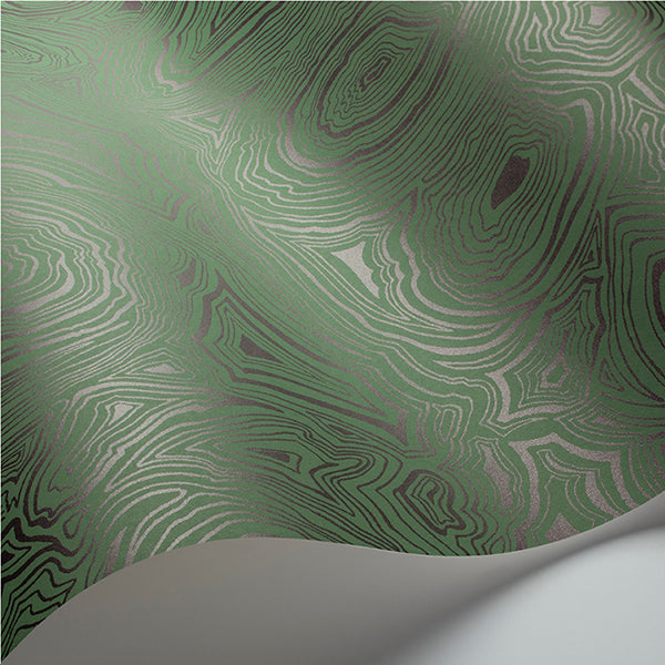 Fornasetti Malachite - Emerald / Black Wallpaper by Cole & Son