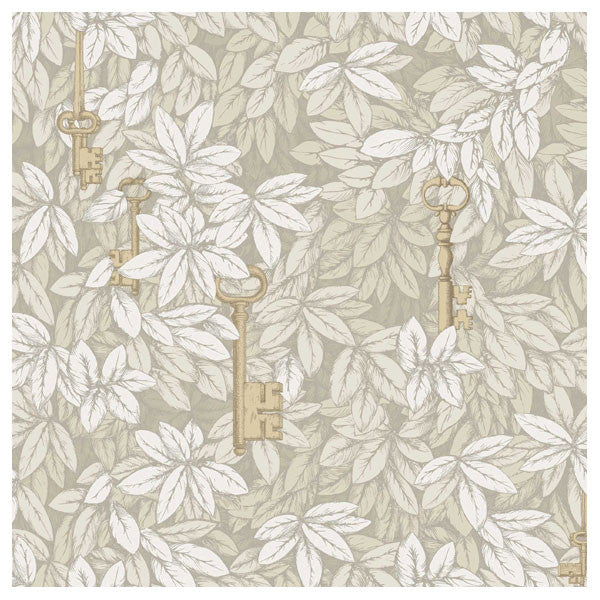 Cole & Son - Fornasetti II Chiavi Segrete Wallpaper - Linen / Gold - Vertigo Home