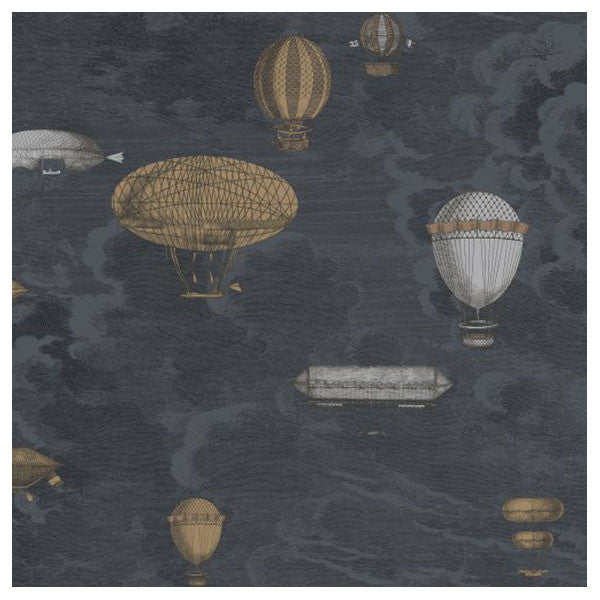 Cole & Son - Fornasetti II Macchine Volanti Wallpaper - Midnight - Vertigo Home