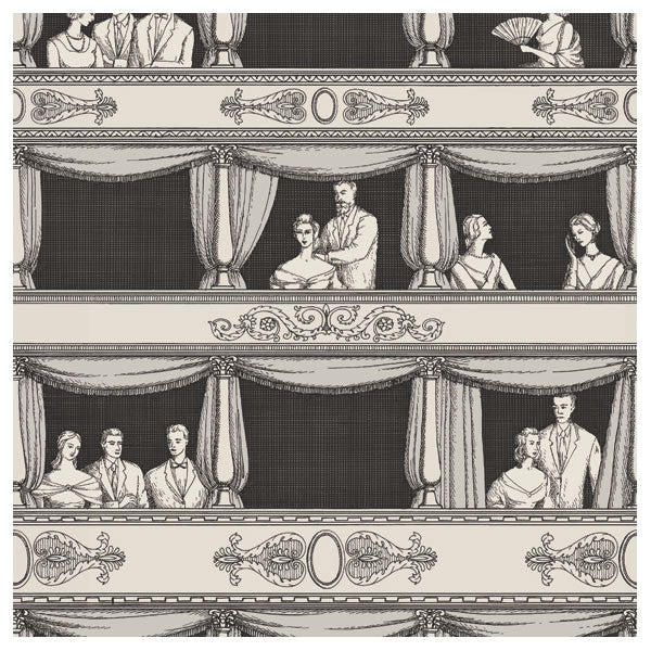 Cole & Son - Fornasetti II Teatro Wallpaper - Black / White - Vertigo Home
