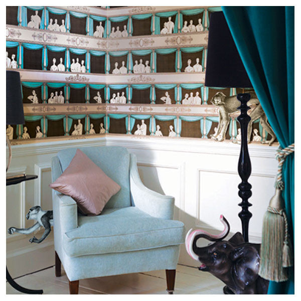 Cole & Son - Fornasetti II Teatro Wallpaper - Black / White - Vertigo Home