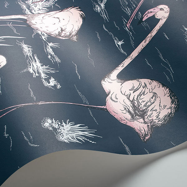 Flamingos in Ink & Plaster Pink Wallpaper by Cole & Son
