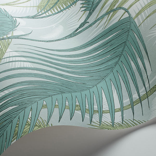 Palm Jungle in Print Room Blue & Mint Wallpaper by Cole & Son