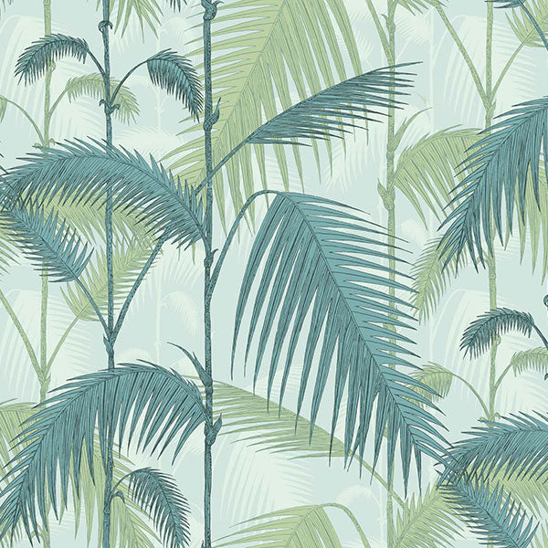 Palm Jungle in Print Room Blue & Mint Wallpaper by Cole & Son