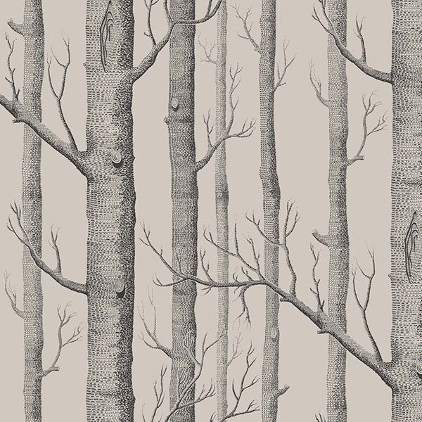 Woods in Linen & Charcoal Wallpaper by Cole & Son