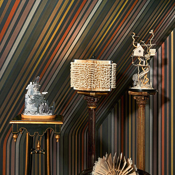 Carousel Stripe in Charcoal Wallpaper by Cole & Son