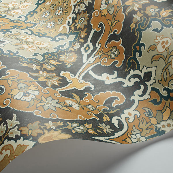 Pushkin in Ginger & Charcoal Wallpaper by Cole & Son