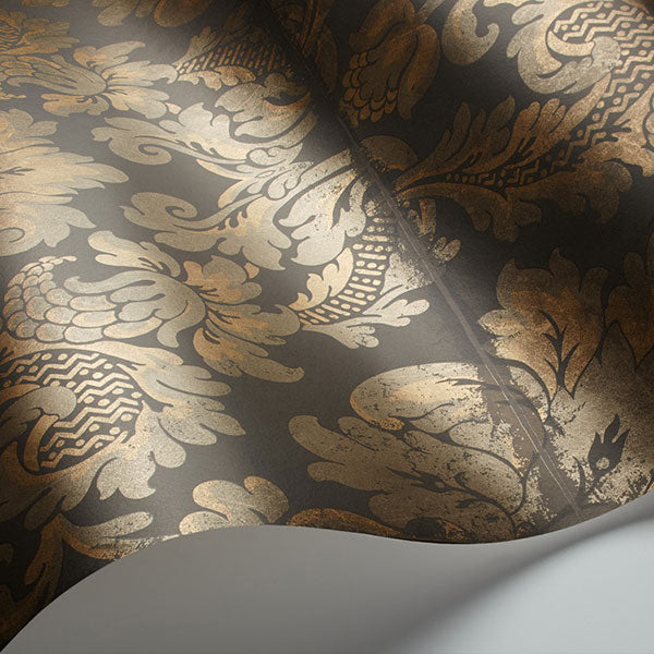 Stravinsky in Charcoal & Bronze Wallpaper by Cole & Son