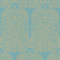 Alpana in Gold & Aqua Wallpaper by Cole & Son