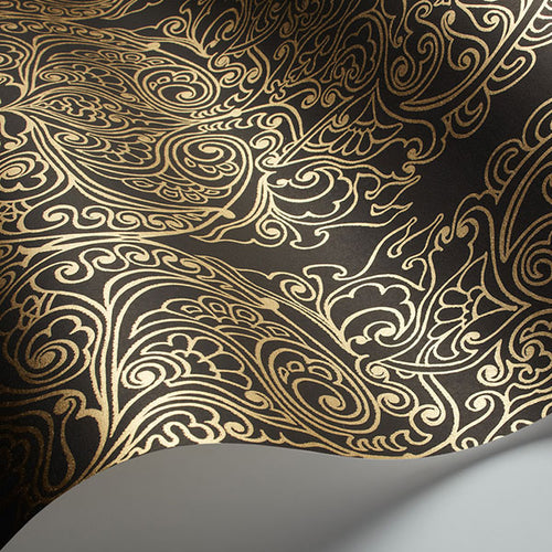 Alpana in Gold & Onyx Wallpaper by Cole & Son