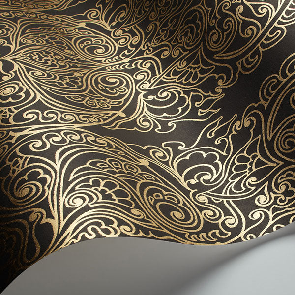 Alpana in Gold & Onyx Wallpaper by Cole & Son