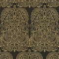 Alpana in Gold & Onyx Wallpaper by Cole & Son