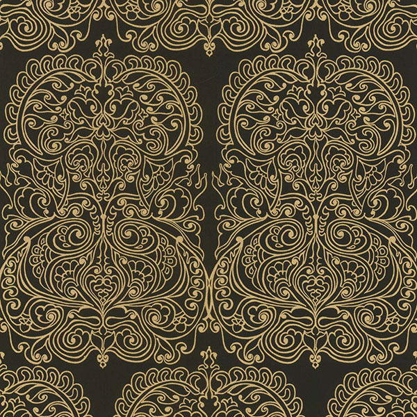Alpana in Gold & Onyx Wallpaper by Cole & Son
