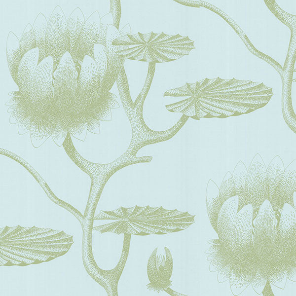 Lily in Sage & Pale Blue Wallpaper by Cole & Son