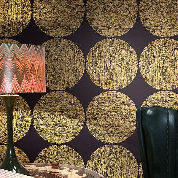 Luna in Gold & Onyx Wallpaper by Cole & Son