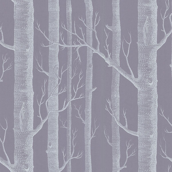 Woods in Ivory & Lilac Wallpaper by Cole & Son