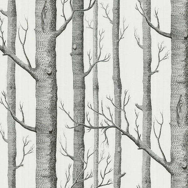Woods in Onyx & White Wallpaper by Cole & Son